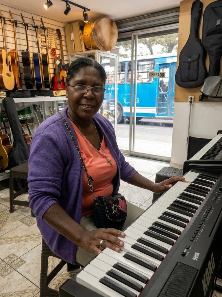 Alumna practicando piano en Casa Musical Vallejo